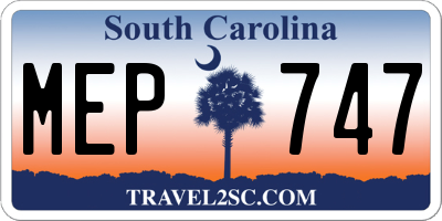 SC license plate MEP747