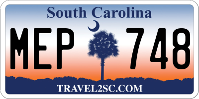 SC license plate MEP748