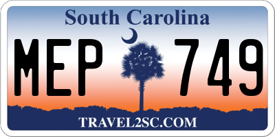 SC license plate MEP749