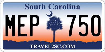SC license plate MEP750