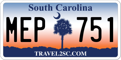 SC license plate MEP751