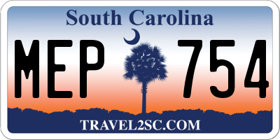 SC license plate MEP754