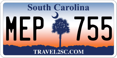 SC license plate MEP755