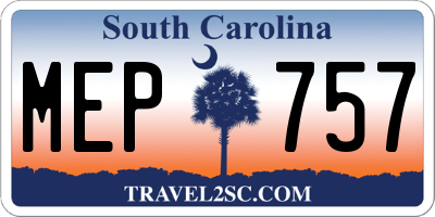 SC license plate MEP757