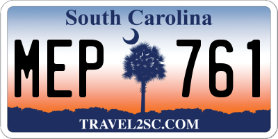 SC license plate MEP761