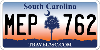 SC license plate MEP762
