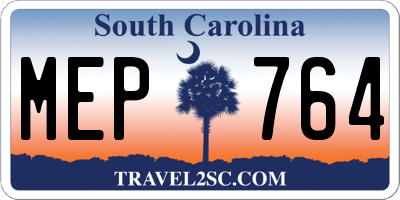 SC license plate MEP764