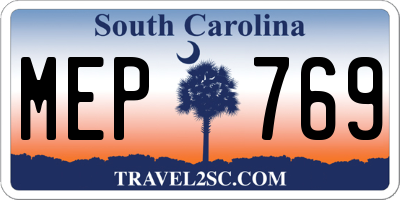 SC license plate MEP769
