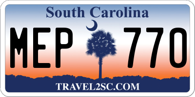 SC license plate MEP770