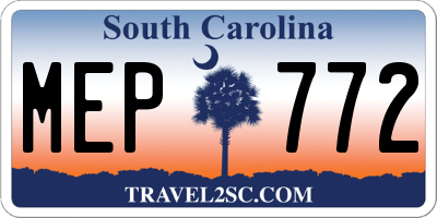 SC license plate MEP772