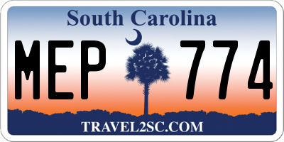 SC license plate MEP774