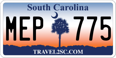 SC license plate MEP775