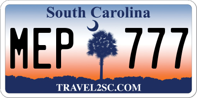 SC license plate MEP777