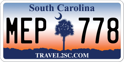 SC license plate MEP778