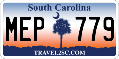 SC license plate MEP779