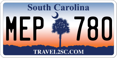 SC license plate MEP780