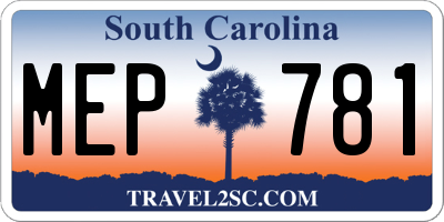 SC license plate MEP781