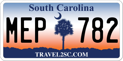 SC license plate MEP782