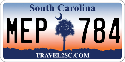 SC license plate MEP784