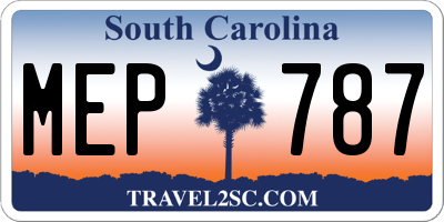 SC license plate MEP787