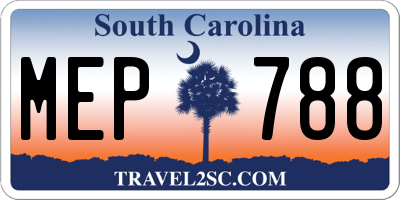 SC license plate MEP788