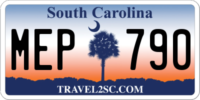 SC license plate MEP790