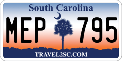 SC license plate MEP795
