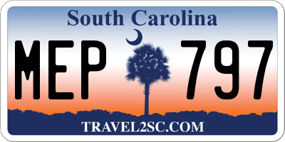 SC license plate MEP797