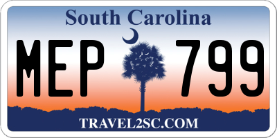 SC license plate MEP799