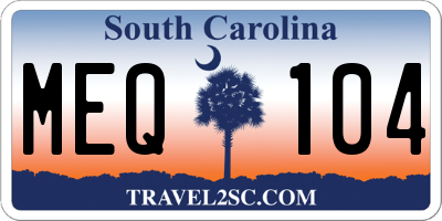 SC license plate MEQ104