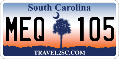 SC license plate MEQ105