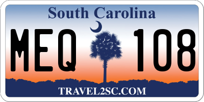 SC license plate MEQ108