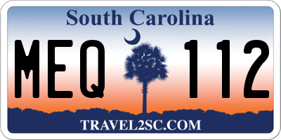 SC license plate MEQ112
