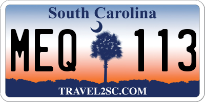 SC license plate MEQ113