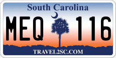 SC license plate MEQ116