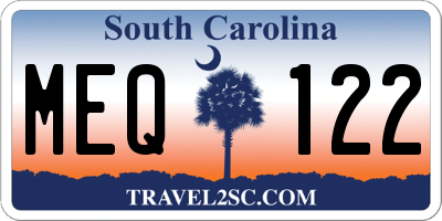 SC license plate MEQ122
