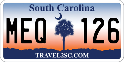SC license plate MEQ126