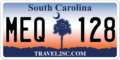SC license plate MEQ128