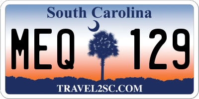 SC license plate MEQ129