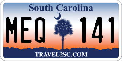 SC license plate MEQ141