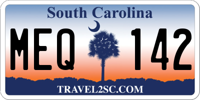 SC license plate MEQ142