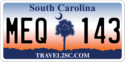 SC license plate MEQ143