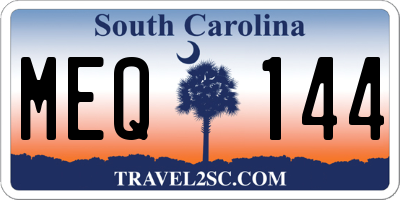 SC license plate MEQ144