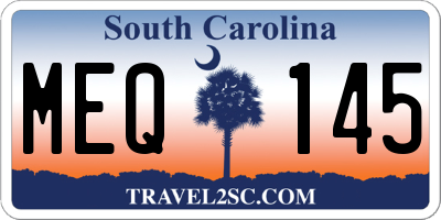 SC license plate MEQ145