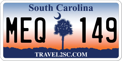 SC license plate MEQ149