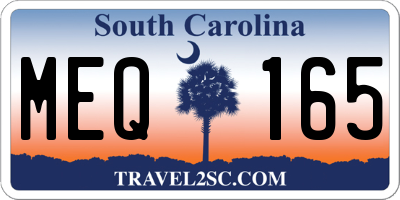 SC license plate MEQ165