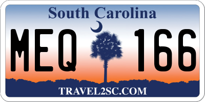 SC license plate MEQ166