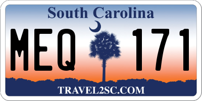 SC license plate MEQ171