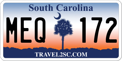SC license plate MEQ172