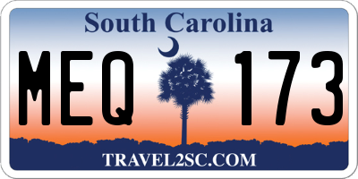 SC license plate MEQ173